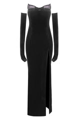 Strapless Embellished Maxi Velvet Dress | Dress In Beauty Strapless Embellished Maxi Velvet Dress | Dress In Beauty