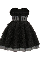 Strapless Corset Floral A Line Dress | Dress In Beauty Strapless Corset Floral A Line Dress | Dress In Beauty