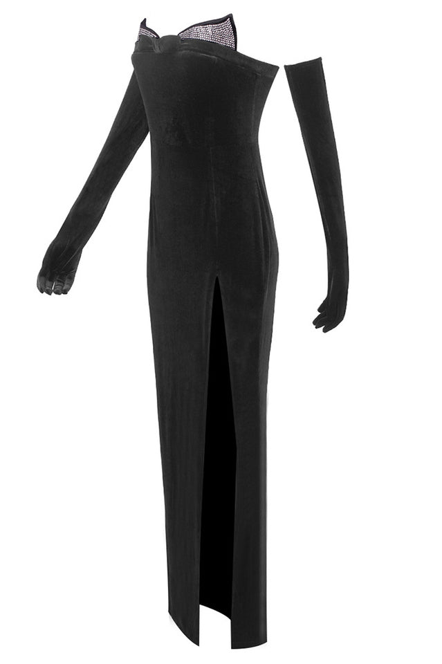 Strapless Embellished Maxi Velvet Dress | Dress In Beauty Strapless Embellished Maxi Velvet Dress | Dress In Beauty