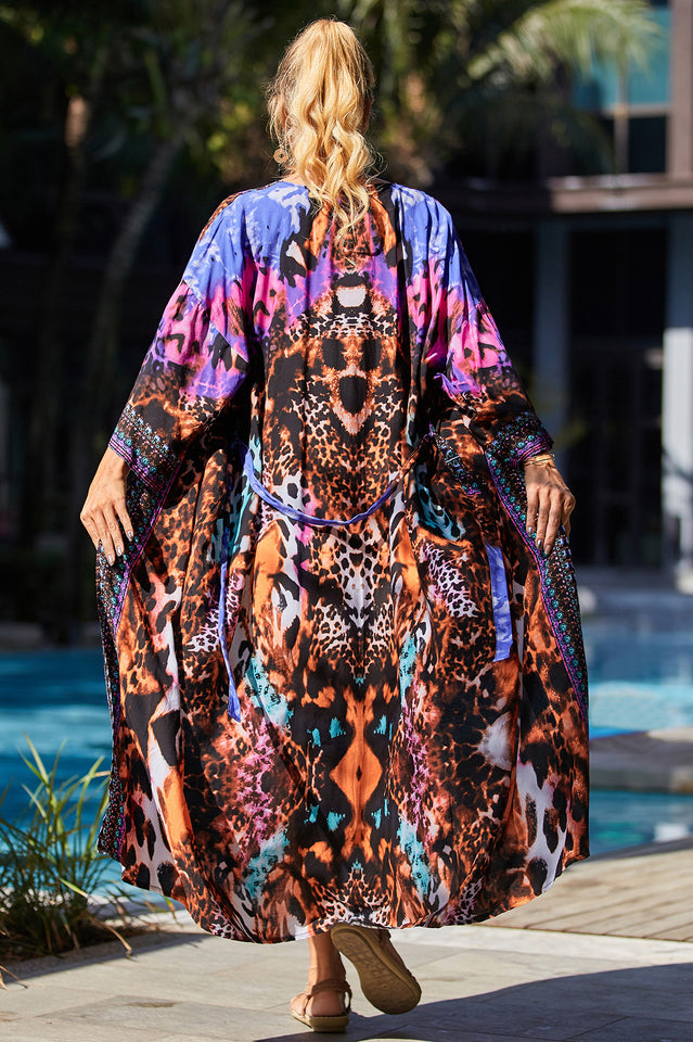 Tie Dye Belt Kimono Blouse (15 Colors) | Dress In Beauty Tie Dye Belt Kimono Blouse (15 Colors) | Dress In Beauty