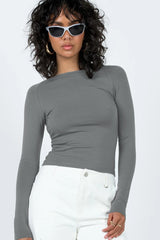 Backless Round Neck Long Sleeve Blouse | Dress In Beauty Backless Round Neck Long Sleeve Blouse | Dress In Beauty