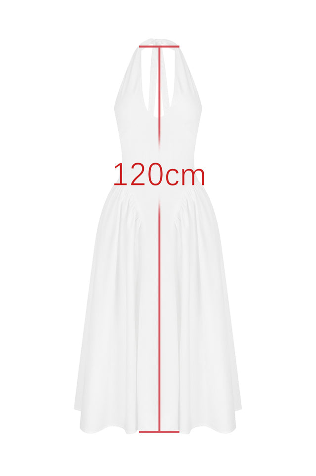 Marilyn White Cotton Halter Midi Sundress | Dress In Beauty Marilyn White Cotton Halter Midi Sundress | Dress In Beauty