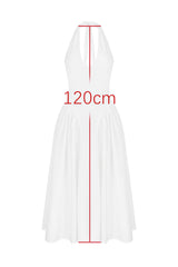 Marilyn White Cotton Halter Midi Sundress | Dress In Beauty Marilyn White Cotton Halter Midi Sundress | Dress In Beauty