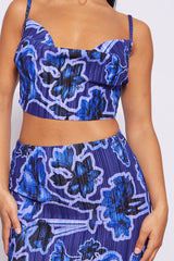 Plisse Strappy Cow Neck Top + Skirt Set | Dress In Beauty Plisse Strappy Cow Neck Top + Skirt Set | Dress In Beauty