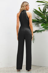 Sleek Bowknot Halter Neck Jumpsuit | Dress In Beauty Sleek Bowknot Halter Neck Jumpsuit | Dress In Beauty