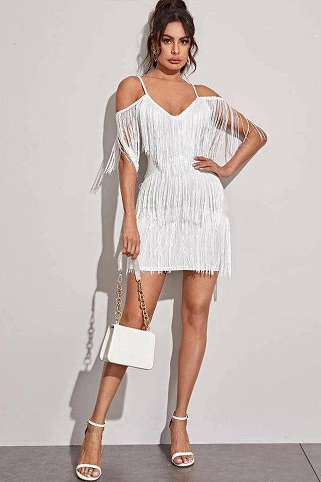 Pora Mini Halter Dress with Tassels | Dress In Beauty Pora Mini Halter Dress with Tassels | Dress In Beauty