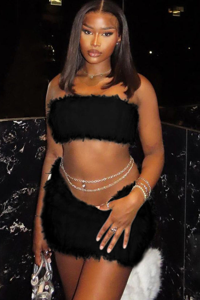 White Fur Skirt Set | Dress In Beauty White Fur Skirt Set | Dress In Beauty