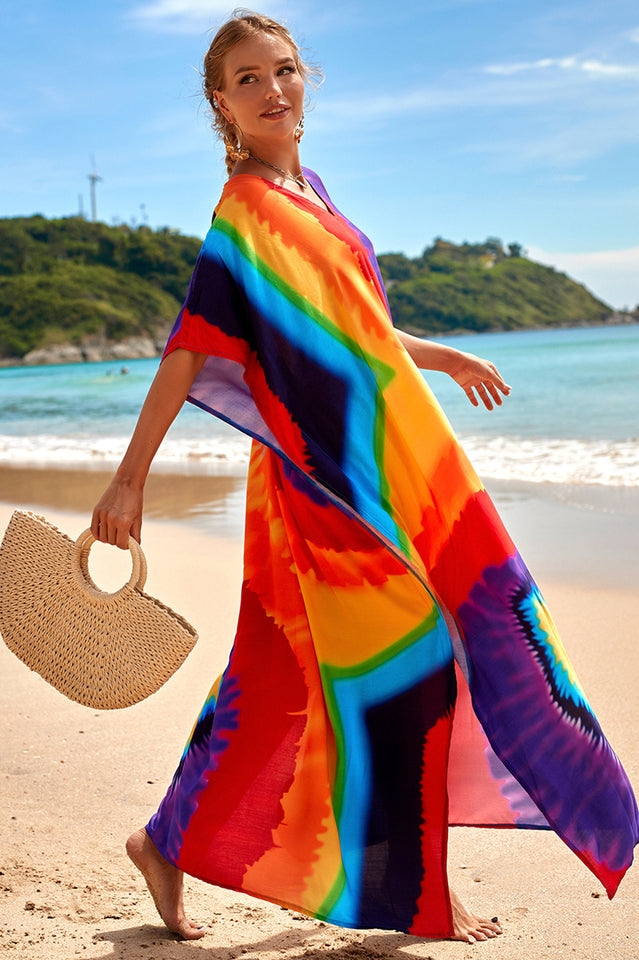 Tropical Pattern Kimono Blouse ( 29 Colors ) | Dress In Beauty Tropical Pattern Kimono Blouse ( 29 Colors ) | Dress In Beauty