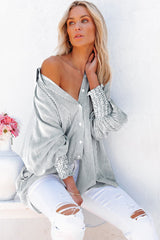 Smocked Cuffed Striped Boyfriend Shirt | Dress In Beauty Smocked Cuffed Striped Boyfriend Shirt | Dress In Beauty