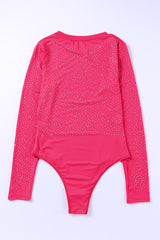 Rhinestone Round Neck Bodysuit | Dress In Beauty Rhinestone Round Neck Bodysuit | Dress In Beauty