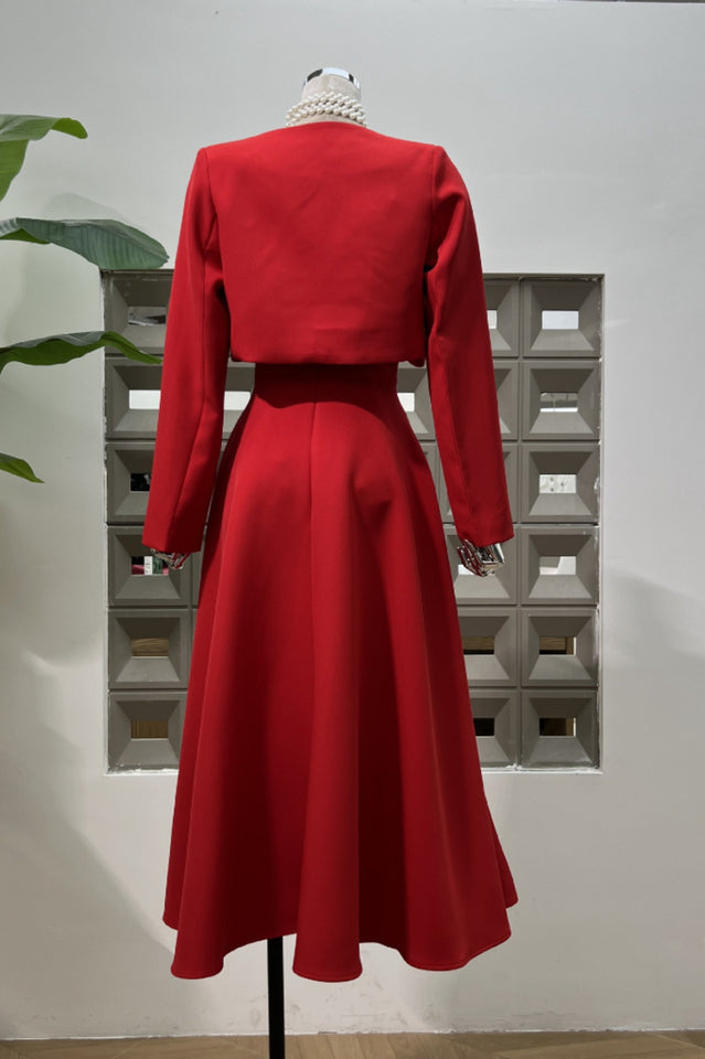 Cora Cropped Jacket + Midi Dress Set | Dress In Beauty Cora Cropped Jacket + Midi Dress Set | Dress In Beauty