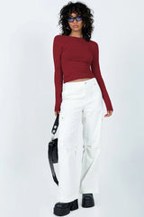 Backless Round Neck Long Sleeve Blouse | Dress In Beauty Backless Round Neck Long Sleeve Blouse | Dress In Beauty