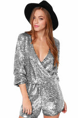 Deep V Sequin Shining Romper | Dress In Beauty Deep V Sequin Shining Romper | Dress In Beauty