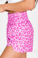 Pink Leopard High Waisted Athletic Shorts | Dress In Beauty Pink Leopard High Waisted Athletic Shorts | Dress In Beauty