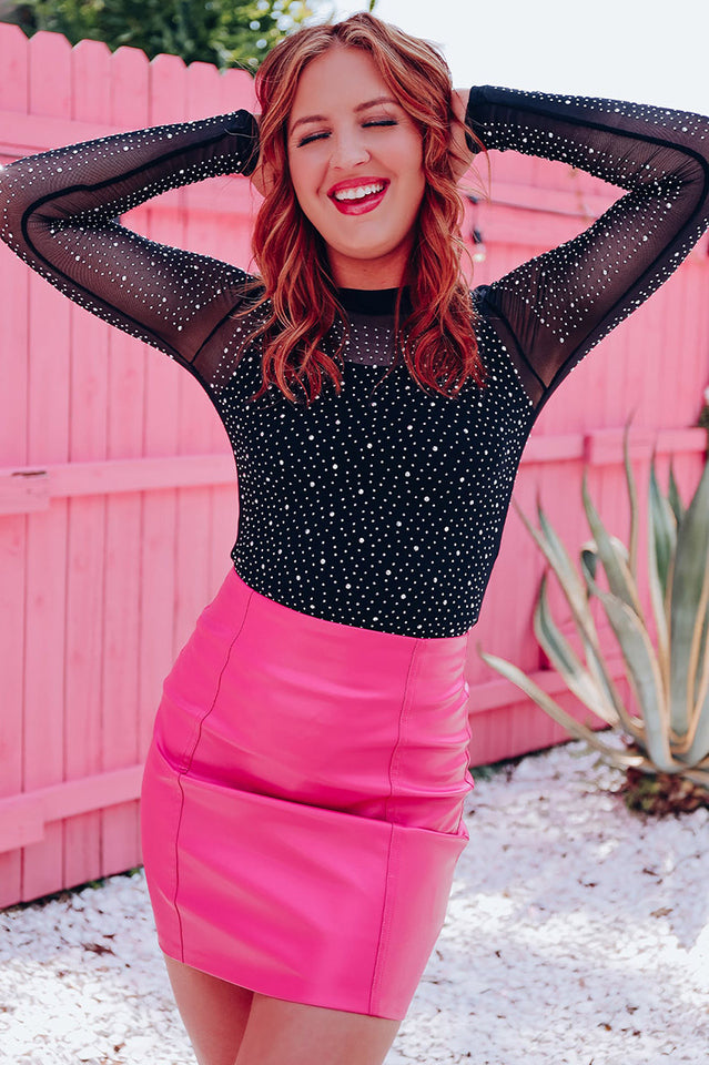 Rhinestone Round Neck Bodysuit | Dress In Beauty Rhinestone Round Neck Bodysuit | Dress In Beauty