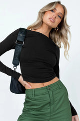 Backless Round Neck Long Sleeve Blouse | Dress In Beauty Backless Round Neck Long Sleeve Blouse | Dress In Beauty