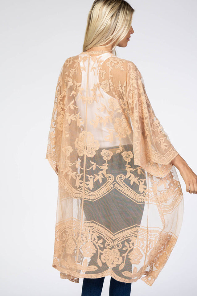 Hollow Out Lace Kimono Cover Up | Dress In Beauty Hollow Out Lace Kimono Cover Up | Dress In Beauty