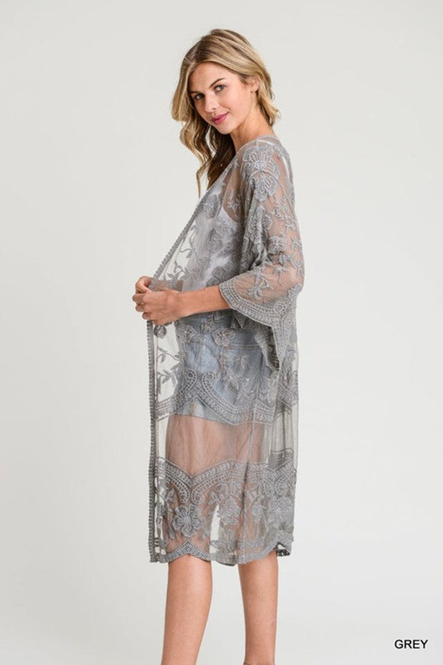 Hollow Out Lace Kimono Cover Up | Dress In Beauty Hollow Out Lace Kimono Cover Up | Dress In Beauty