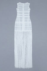 See Through Mesh Tassel Maxi Dress | Dress In Beauty See Through Mesh Tassel Maxi Dress | Dress In Beauty