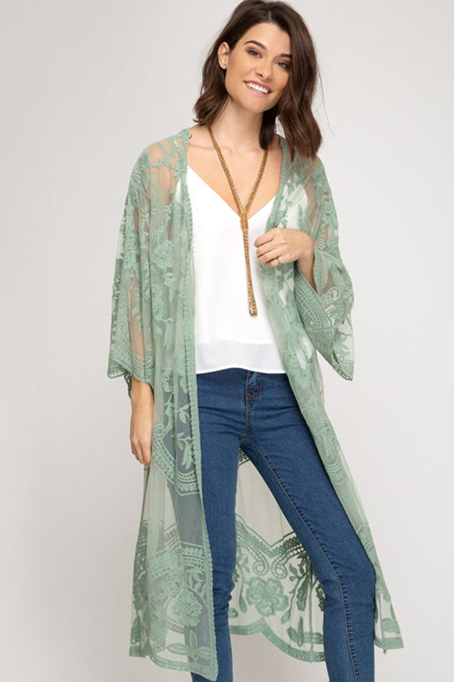 Hollow Out Lace Kimono Cover Up | Dress In Beauty Hollow Out Lace Kimono Cover Up | Dress In Beauty