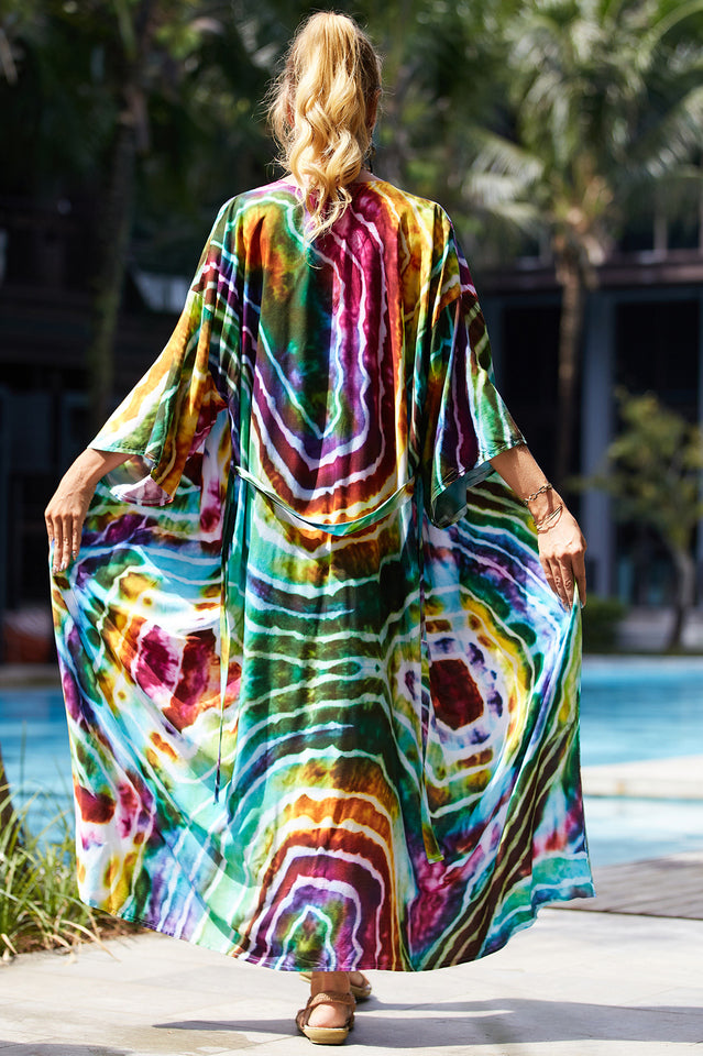Tie Dye Belt Kimono Blouse (15 Colors) | Dress In Beauty Tie Dye Belt Kimono Blouse (15 Colors) | Dress In Beauty