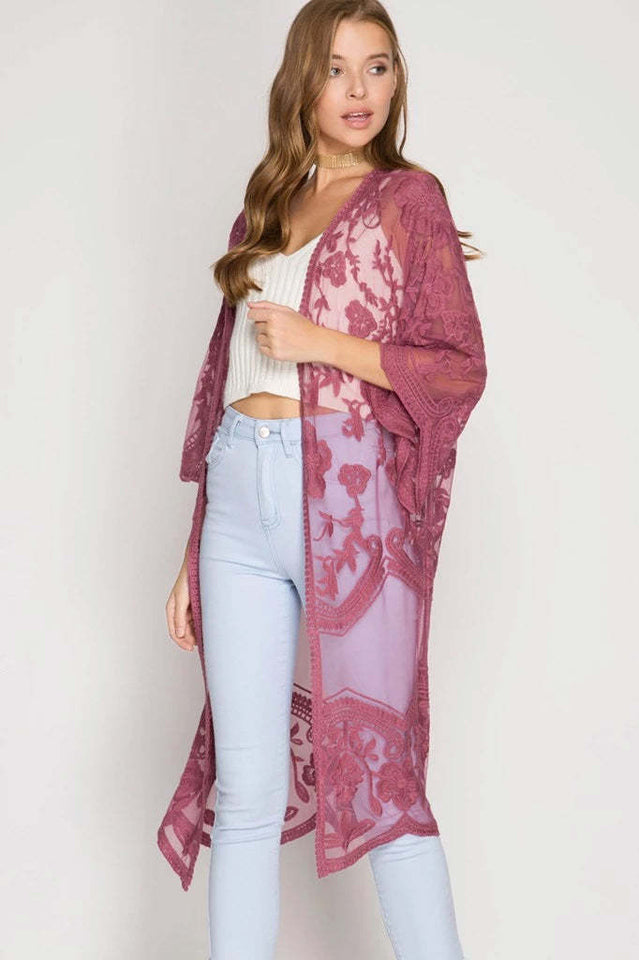 Hollow Out Lace Kimono Cover Up | Dress In Beauty Hollow Out Lace Kimono Cover Up | Dress In Beauty