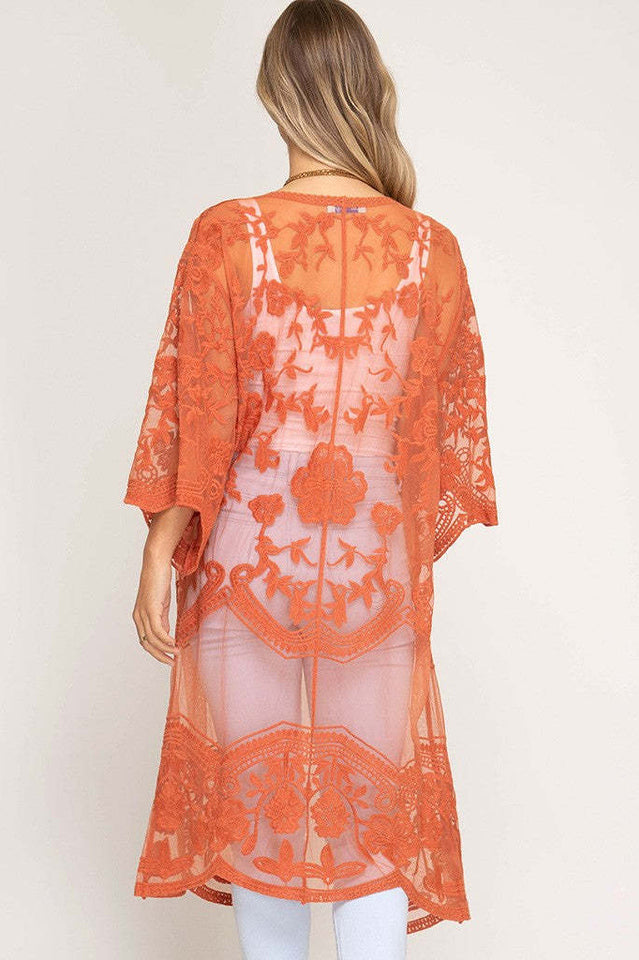 Hollow Out Lace Kimono Cover Up | Dress In Beauty Hollow Out Lace Kimono Cover Up | Dress In Beauty