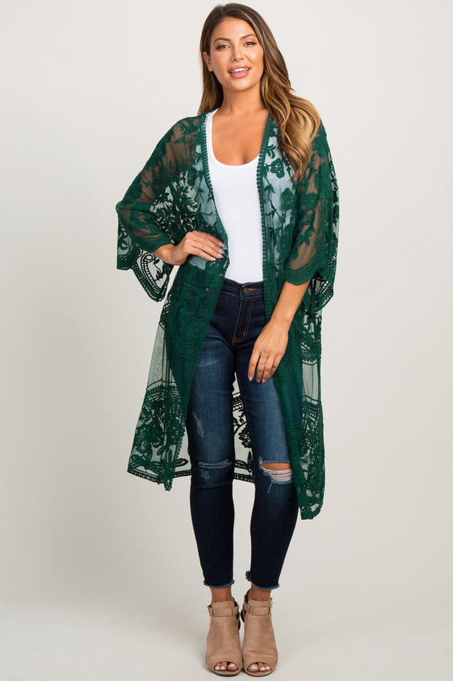 Hollow Out Lace Kimono Cover Up | Dress In Beauty Hollow Out Lace Kimono Cover Up | Dress In Beauty