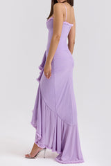 Apricot Ruffled Front Gown | Dress In Beauty Apricot Ruffled Front Gown | Dress In Beauty