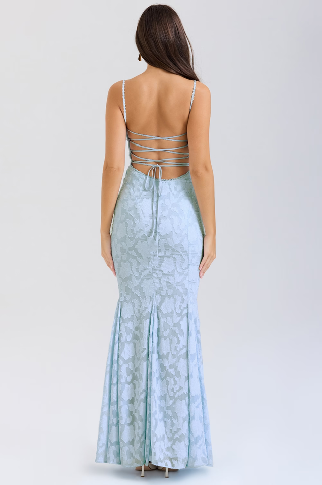 Joan Bluebell Lace Up Back Maxi Dress | Dress In Beauty Joan Bluebell Lace Up Back Maxi Dress | Dress In Beauty