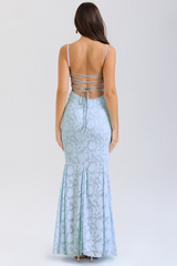 Joan Bluebell Lace Up Back Maxi Dress | Dress In Beauty Joan Bluebell Lace Up Back Maxi Dress | Dress In Beauty
