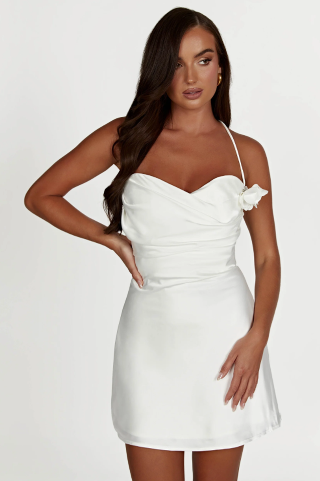 Otillie Rose Halter Satin Mini Dress | Dress In Beauty Otillie Rose Halter Satin Mini Dress | Dress In Beauty