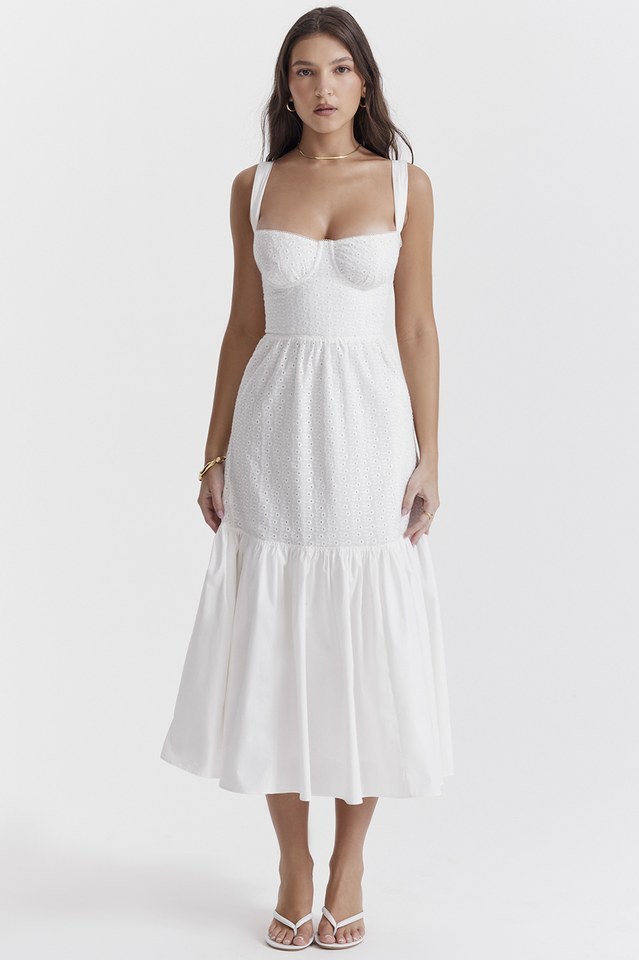 Elia White Broderie Anglaise Midi Dress | Dress In Beauty Elia White Broderie Anglaise Midi Dress | Dress In Beauty