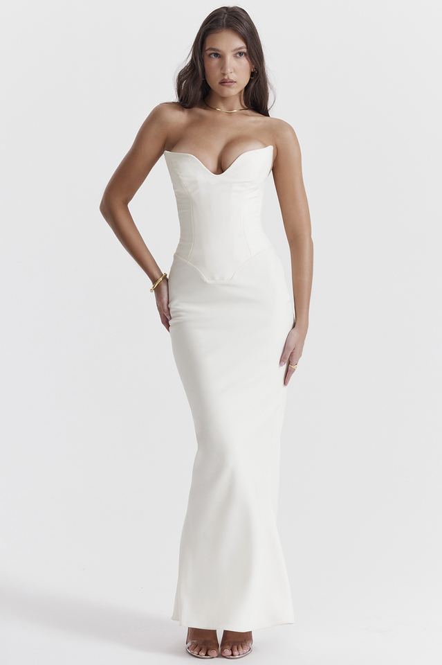 Tamara Ivory Strapless Corset Dress | Dress In Beauty Tamara Ivory Strapless Corset Dress | Dress In Beauty