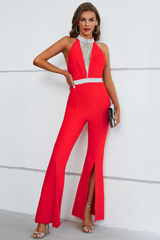 Cain High Neck Deep V Jumpsuit | Dress In Beauty Cain High Neck Deep V Jumpsuit | Dress In Beauty