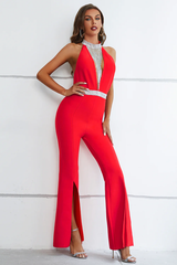 Cain High Neck Deep V Jumpsuit | Dress In Beauty Cain High Neck Deep V Jumpsuit | Dress In Beauty