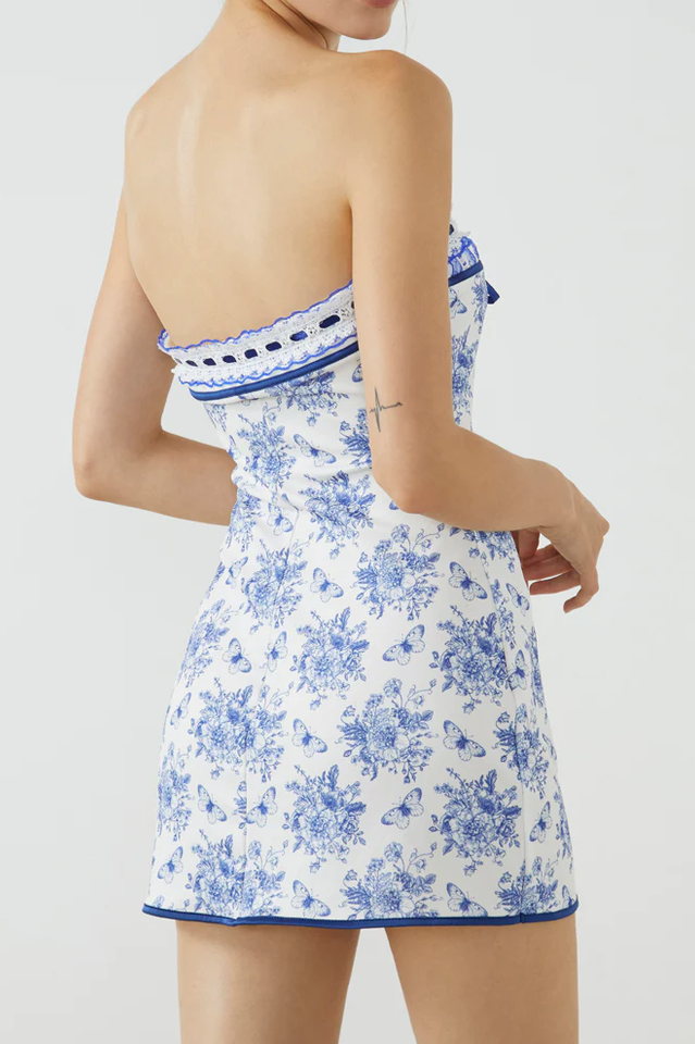 Butterfly Bouquet Floral Tube Short Dress | Dress In Beauty Butterfly Bouquet Floral Tube Short Dress | Dress In Beauty