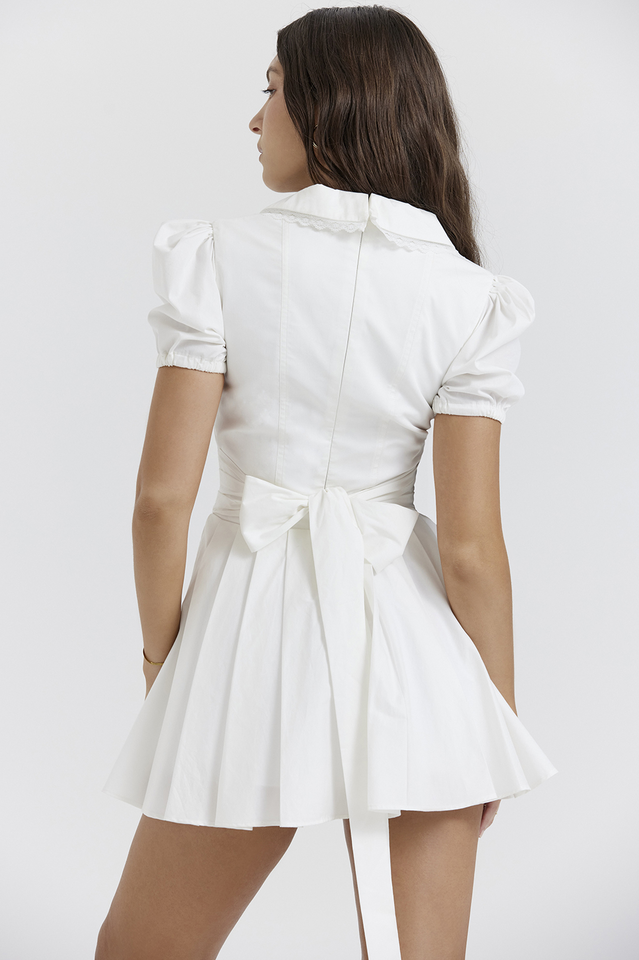 Piera White Pleated Mini Dress | Dress In Beauty Piera White Pleated Mini Dress | Dress In Beauty