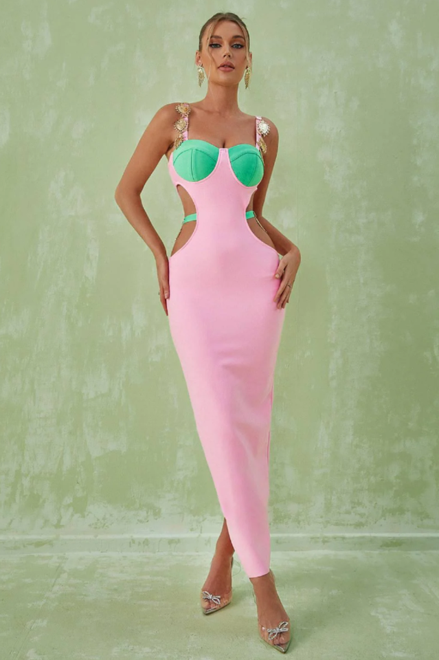 Strappy Metal Trim Cut Out Maxi Dress | Dress In Beauty Strappy Metal Trim Cut Out Maxi Dress | Dress In Beauty