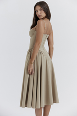Samaria Taupe Corset Sun Dress | Dress In Beauty Samaria Taupe Corset Sun Dress | Dress In Beauty