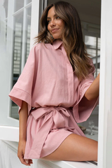 Loose Sleeve Tie Waist Romper | Dress In Beauty Loose Sleeve Tie Waist Romper | Dress In Beauty
