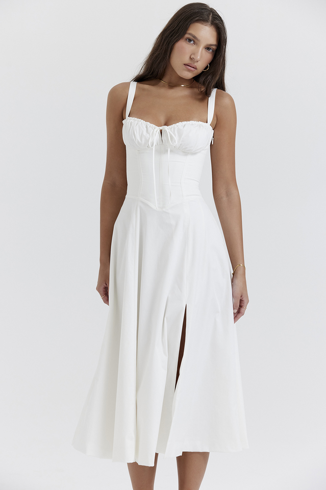 Carmen White Bustier Sundress | Dress In Beauty Carmen White Bustier Sundress | Dress In Beauty