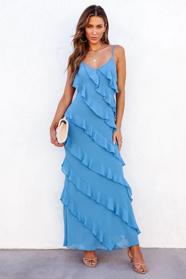 Ocean Waves Tiered Ruffle Maxi Dress | Dress In Beauty Ocean Waves Tiered Ruffle Maxi Dress | Dress In Beauty