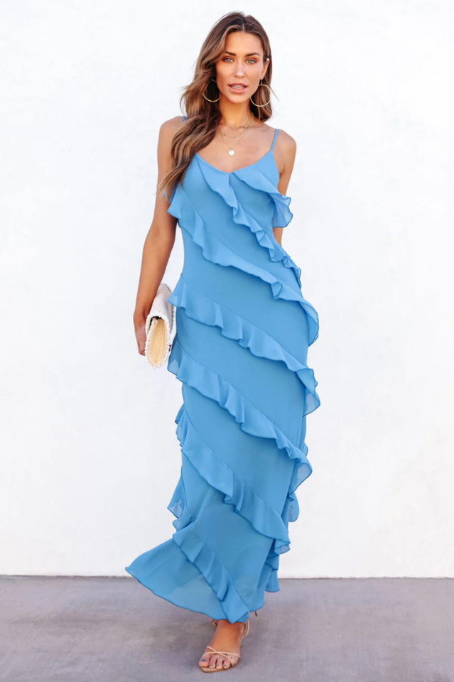 Ocean Waves Tiered Ruffle Maxi Dress | Dress In Beauty Ocean Waves Tiered Ruffle Maxi Dress | Dress In Beauty