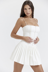 Marcy White Pleated Mini Dress | Dress In Beauty Marcy White Pleated Mini Dress | Dress In Beauty