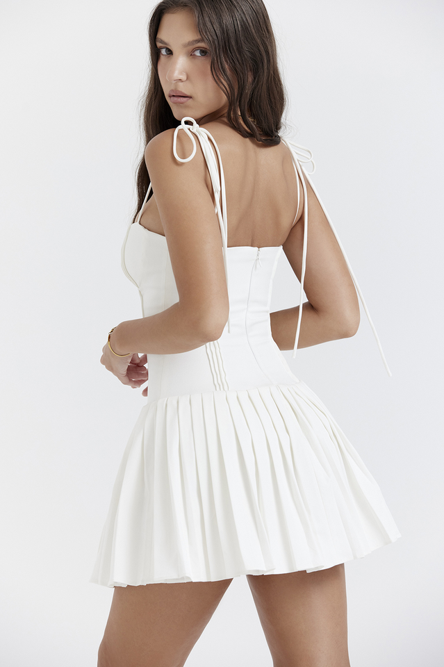 Marcy White Pleated Mini Dress | Dress In Beauty Marcy White Pleated Mini Dress | Dress In Beauty