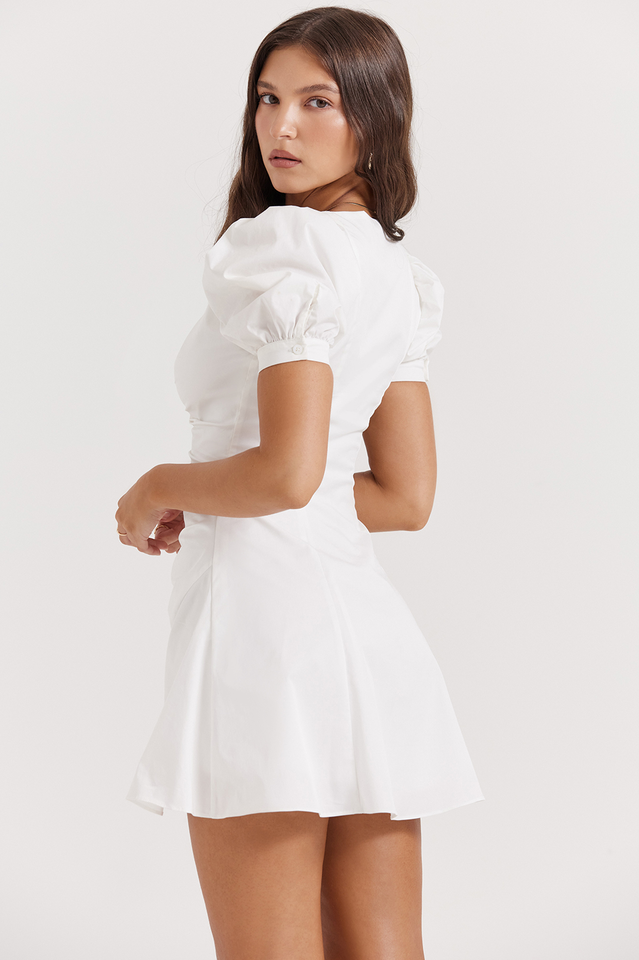 Hameda White Puff Sleeve Mini Dress | Dress In Beauty Hameda White Puff Sleeve Mini Dress | Dress In Beauty