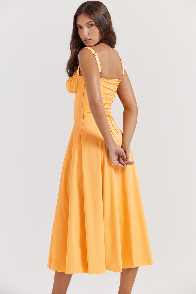 Carmen Tangerine Bustier Sundress | Dress In Beauty Carmen Tangerine Bustier Sundress | Dress In Beauty