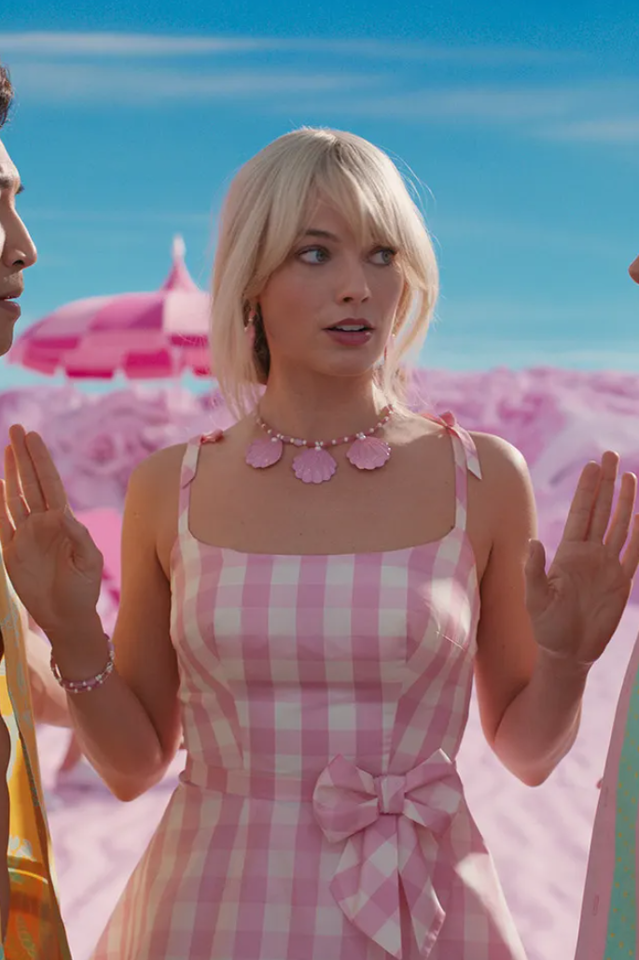 Barbie Movie Margot Pink Plaid Check Dress | Dress In Beauty Barbie Movie Margot Pink Plaid Check Dress | Dress In Beauty