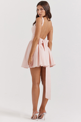 Floriane Peach Bow Mini Dress | Dress In Beauty Floriane Peach Bow Mini Dress | Dress In Beauty